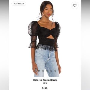 lpa dolores top. size xs. black
